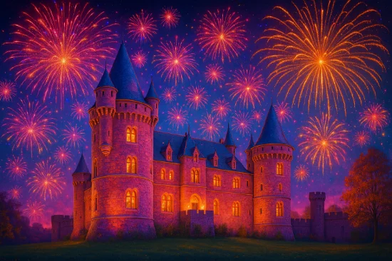Castello illuminato, immagine ideale per una guida sul Capodanno medievale