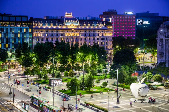 Aerial view of Milan Central railway
