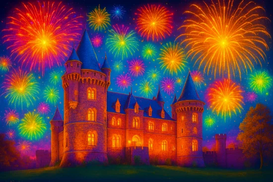 Castello illuminato per Capodanno