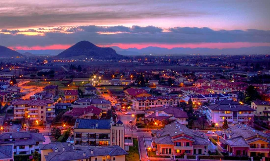 Panorama di Abano Terme in Veneto