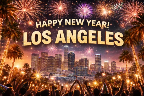Capodanno a Los Angeles con fuochi d’artificio