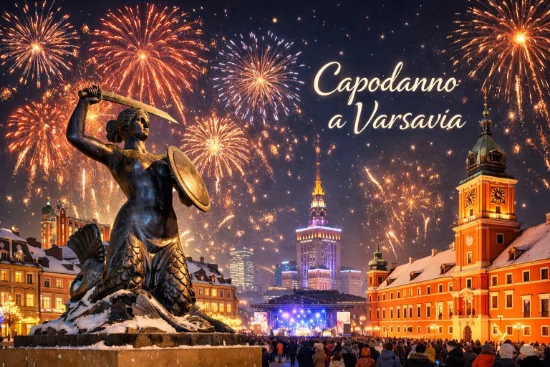 Varsavia con fuochi d’artificio
